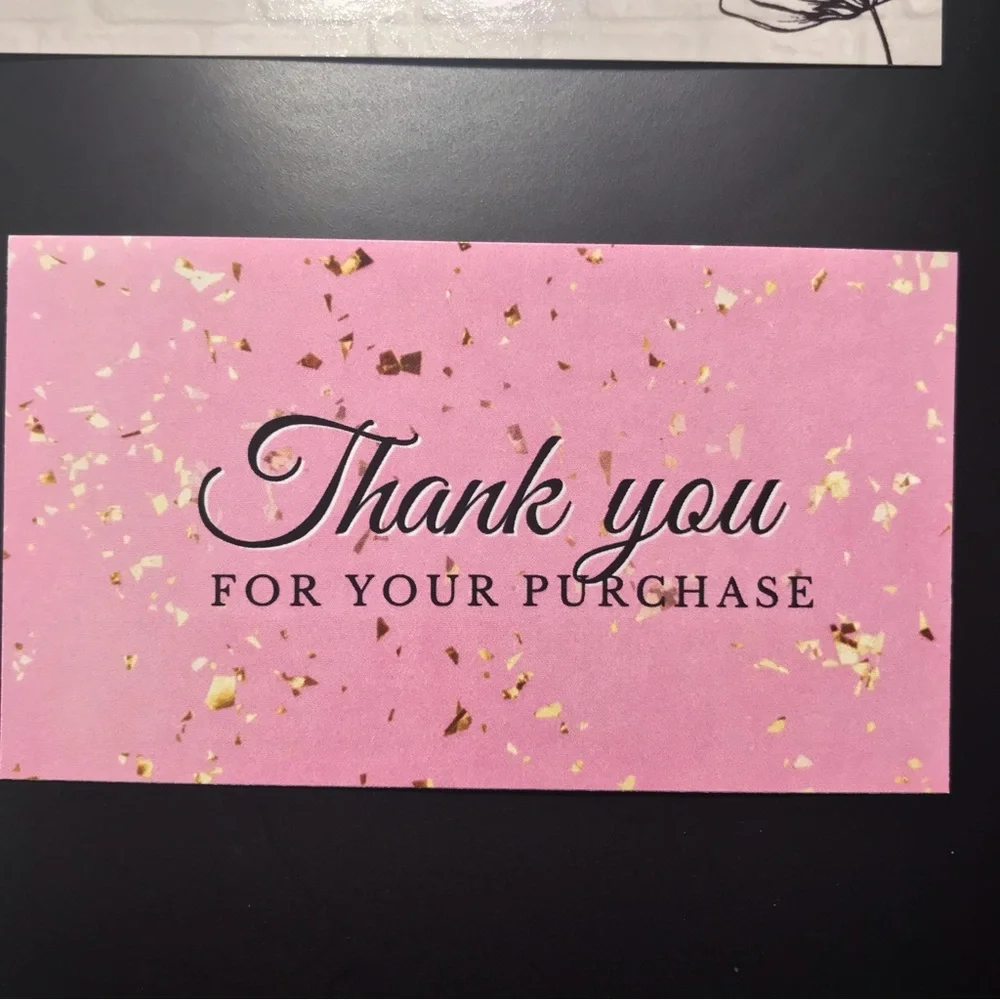 30 pink thank you cards size 3.5x2
